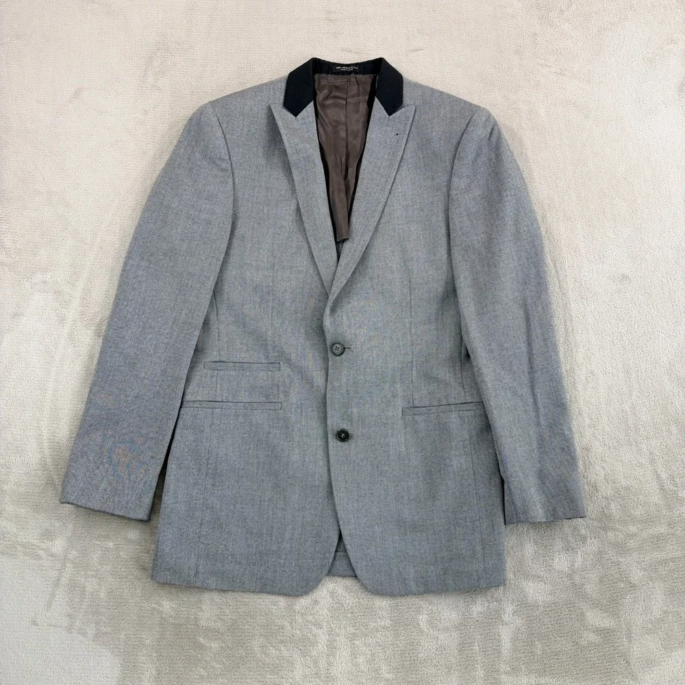 John Varvatos Premium Tailored Wattswood Peak Blazer Sport Coat in Grey Men 36R